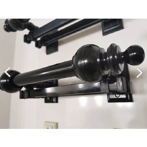 Çift Raylı Ahşap Rustik Perde Askısı - Rustik Borusu