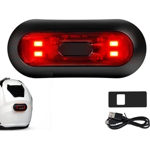 LED Kask Işığı, Motosiklet Kaskı Fren Işığı Şarj Edilebilir Bisiklet Arka Kırmızı Gece Sürüşü Için Güvenlik Uyarı Işığı