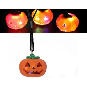 4 Adet Işıklı Pilli LED Işıklı Gülen Yüz Balkabağı Kolye Halloween Kolyesi