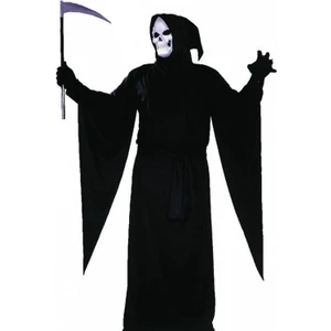 Yetişkin Çocuk Mini Boy Halloween Azrail Orağı Cadılar Bayramı Azrail Orak Gümüş Renk 45 cm