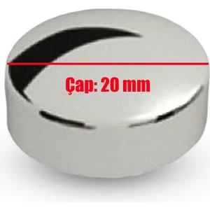 (50 Adet) Dekoratif Vida Kapağı Kapatıcı 20 mm Parlak Krom Vida Tapası Tıpası