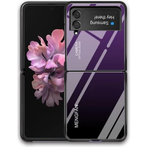 Samsung Galaxy Z Flip 4 Düz Renk Degrade Temperli Cam Koruma Cep Telefonu Kılıfı Kapağı (Yurt Dışından)