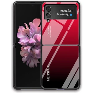 Samsung Galaxy Z Flip 4 Düz Renk Degrade Temperli Cam Koruma Cep Telefonu Kılıfı Kapağı (Yurt Dışından)