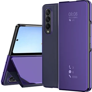 Samsung Galaxy Z Fold 3 Kaplama Aynası Sert Pc Pu Tam Darbeye Dayanıklı Koruma Cep Telefonu Kılıfı Kapağı (Yurt Dışından)