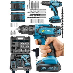 Japon Technology 58V8AH W-X-K Seri Metal Şanzuman Şarjlı Çift Akülü Matkap 27 Parça Uç Setli