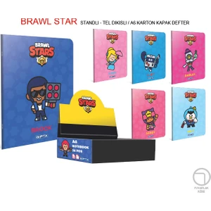 Brawl Stars Karton Kapak Tel Dikişli A6 48 Yaprak Çizgili Defter