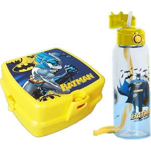 Masho Trend Batman Yemek Kabı + 500 ml Suluk Batman Beslenme Kabı - Lisanslı Batman Yemek Kabı Beslenme Çantası