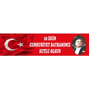 Tellgraf Reklam Hizmetleri 70X300 cm Ölçülerinde 29 Ekim Pankartı