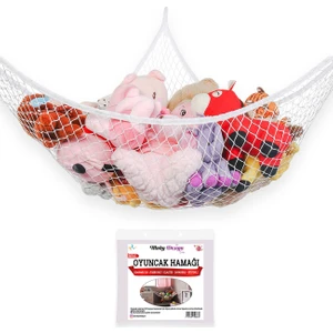 Moky Design Oyuncak Kutusu, Çamaşır Sepeti Yerine File Oyuncak Hamağı, Bebek Çocuk Odası Düzenleyici Organizer