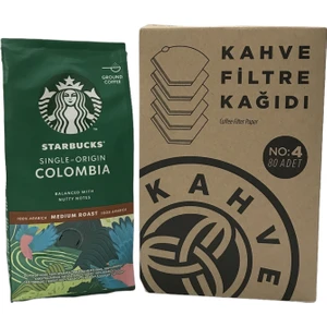 Colombia Origin Öğütülmüş Filtre Kahve 200 gr + Filtre Kahve Kağıdı 1x4 80'li