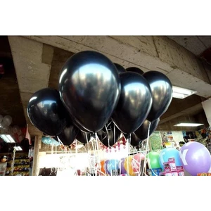 Deniz Party Store Siyah Metalik Latex Balon 10'lu