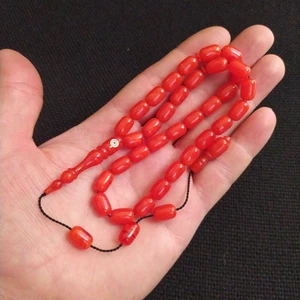 Vip Kehribar 7X11 mm Kapsül Fares Baydoun Usta Işçilikli Sıkma Kehribar Tesbih Faris Imzalı Tespih Ahşap Kutulu