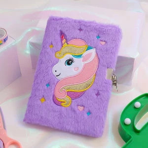 Hainan Shenda Kilitli Çocuk Unicorn Defter Günlük - Mor (Yurt Dışından)