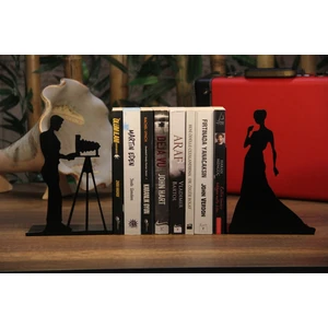 Hobi Demir Sanat Gelinlikli Kadın Figürlü Dekoratif Metal Kitap Tutucu, Kitap Desteği