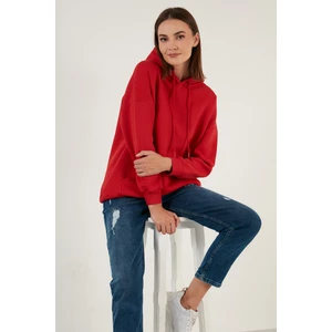 Regular Fit Pamuklu Kapüşonlu Yaka Şardonlu Kışlık Sweat Bayan SWEAT 5863854