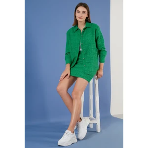 Pamuklu Oversize Tüvit Gömlek Bayan Gömlek 42190503