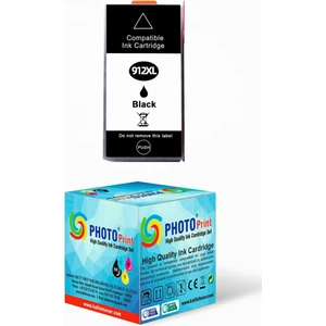 Photo Print 912XL-917XL 3YL84AE HP Officejet Pro 8014E All-In-One Siyah Muadil Kartuş 1.500 Sayfa Chipli