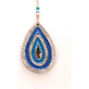 Seramik Mini Damla Nazarlık Dekoratif Duvar Süsü 11X14 cm