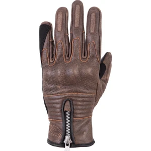 The Biker Jeans Retro Brown Korumalı Motosiklet Deri Eldiveni