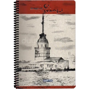 Istanbul Temalı A4 Spiralli Kareli Defter