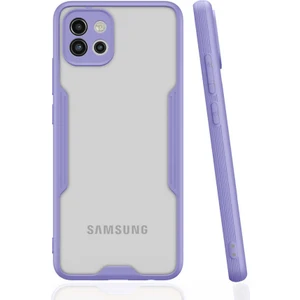 Case 4U Galaxy A03 Kılıf Kamera Korumalı Ultra Ince Buzlu Mat Renkli Parfe Silikon Kapak Lila