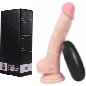 17 cm Vantuzlu Titreşimli Realistik Vibratör Penis Dildo