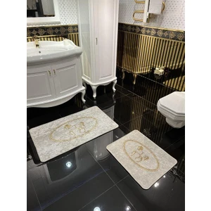 At Desen Horse Desenli 2'li Kaymaz Taban Banyo Paspas Takımı (60X100 - 60X50)