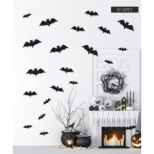 Neşeli Günlerim Cadılar Bayramı Halloween Yarasa Ince Karton Duvar Süsü Seti 30 'lu