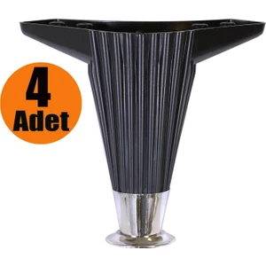 Mobilya Kanepe Masa Sehpa Ayağı Baza Ayak Siyah 12 cm (4 Adet)