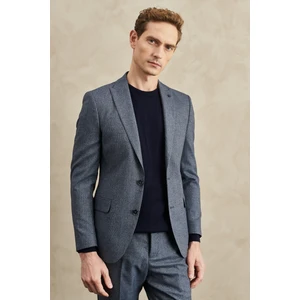 ALTINYILDIZ CLASSICS Erkek Lacivert Ekstra Slim Fit Dar Kesim Kırlangıç Yaka Desenli Takım Elbise