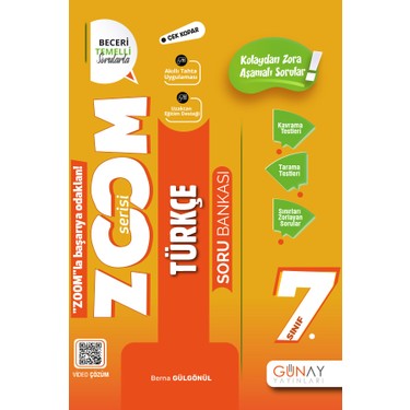 Günay Yayınları Gün&Ay Yayınları 7. Sınıf Zoom Serisi Türkçe Kitabı
