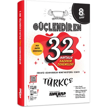 Ankara Yayıncılık 8.Sınıf  Güçlendiren 32 Haftalık Türkçe Kazanım