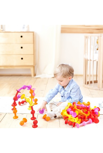 Mofy Baby Vantuzlu Vakumlu 25 Parça Molekül Yapı Taşları Fidget Duyusal Oyuncak Squigz