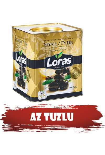 Loras Gemlik Siyah Zeytin Gold Teneke (201 - 230) 10 kg