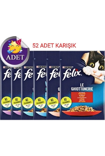 Felix Karışık Yaş Kedi Maması 85 gr x 52 Adet