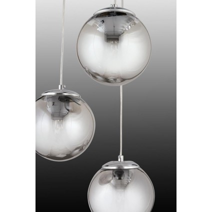 Istanbul Avize Sarkıt 3'lü Gümüş Füme Glop Camlı Avize modelleri