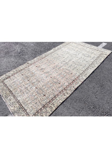 Eskitme Halı, Türk Halısı, Halı, 138 x 263 cm Bej Halı, El Dokuma Alan Halı, Dekoratif Alan Halı, 471