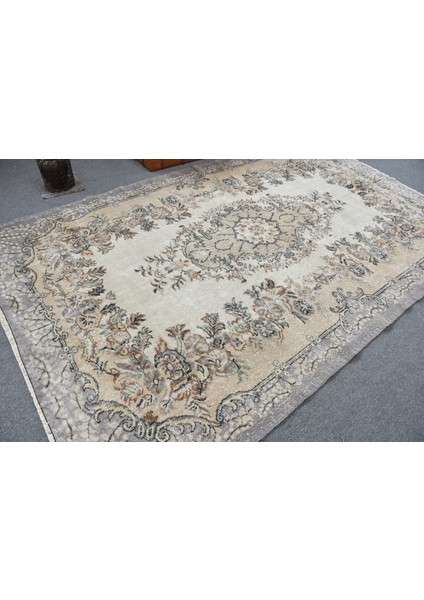 Türk Halısı, Eskitme Halı, Halı, 193 x 316 cm Bej Halı, Büyük Halı, Yün Salon Halı, 11390
