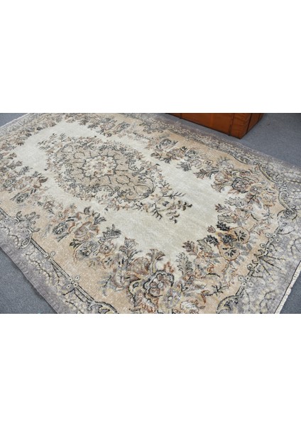 Türk Halısı, Eskitme Halı, Halı, 193 x 316 cm Bej Halı, Büyük Halı, Yün Salon Halı, 11390