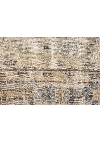 Eskitme Halı, Türk Halısı, Halı, 45 x 110 cm Bej Halı, El Yapımı Giriş Halı, El Dokuma Giriş Halı, 83