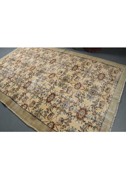 Eskitme Halı, Türk Halısı, Halı, 189 x 297 cm Bej Halı, Dekoratif Yer Halı, Ofice Yer Halı, 9339