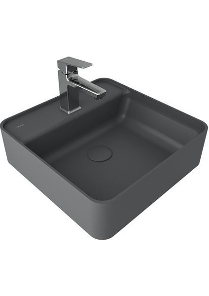 Smartedge 45*45 Kare Lavabo Mat Antrasit Gri