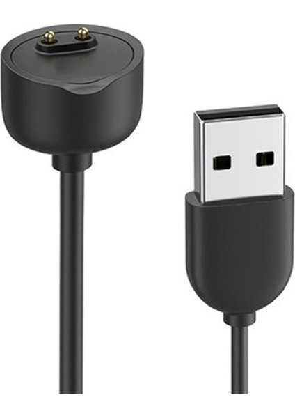 Xiaomi Mi Band 6 Ile Uyumlu Akıllı Saat Şarj Kablosu Manyetik USB Şarj Aleti Siyah