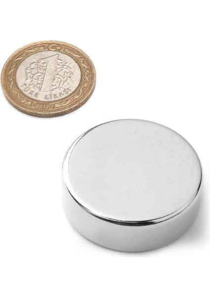 Çok Güçlü Neodyum Mıknatıs Yuvarlak 30x10 mm - Nadir Toprak Mıknatısı (1 Adet)