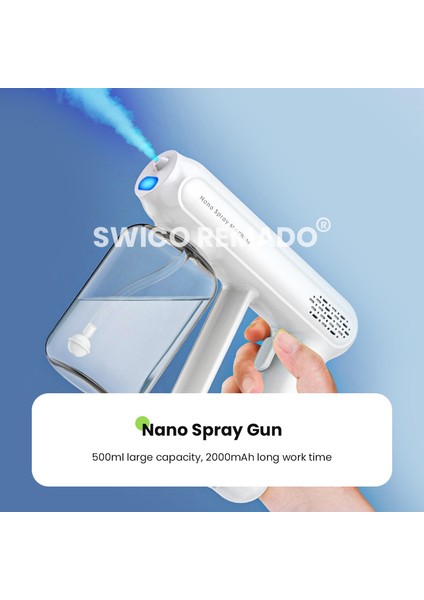 Swico Remado Uv Mavi Işıklı Nano Dezenfektan Dispenseri 500ML - Beyaz (Yurt Dışından)