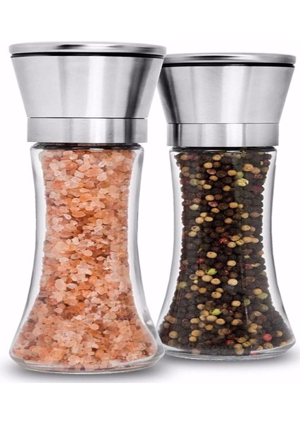 3 Adet Kalınlığı Inceliği Ayarlanabilir Karabiber Tuz Öğütücü Değirmeni Tuzluk Tuz-Öğütücü-Değirmen Tuz ve Karabiber Değirmeni Krom [3 Adet] fırsatları