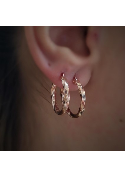 Gümüş 1.7 cm Lik Burgu Gümüş Halka Küpe DY98E6 fiyatları