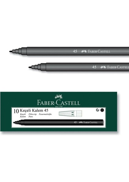 45 Keçeli Kalem Siyah (10 Adet)