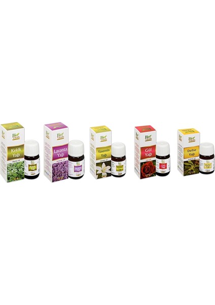 Kekik Lavanta Yasemin Gül Defne 5li Aromatik Masaj Cilt Bakım Yağı