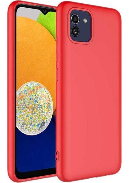Galaxy A03 Kılıf Lansman Tasarım Iç Yüzeyi Kadife Silikon